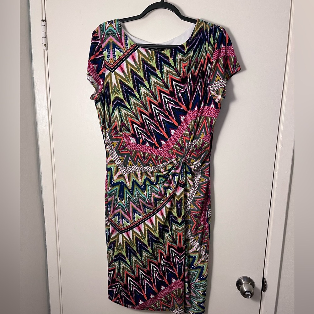 Ellen Tracy multi color vibrant dress 12